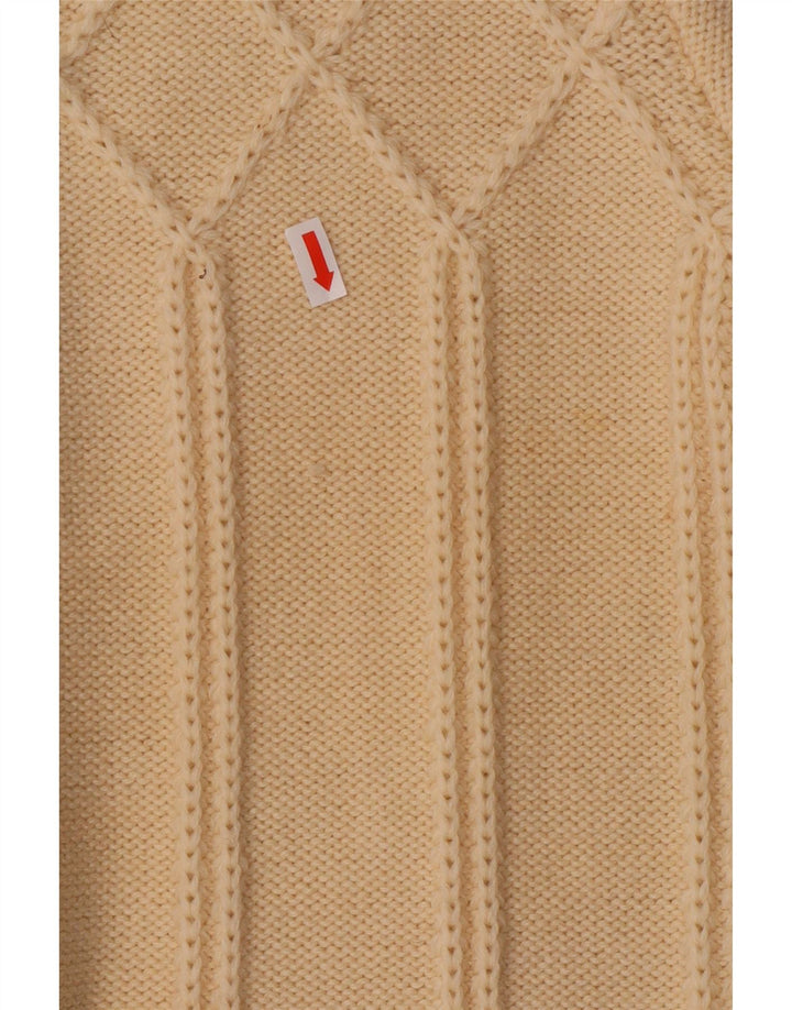 Vintage dame cardigan sweater UK 12 Medium Off White Uld