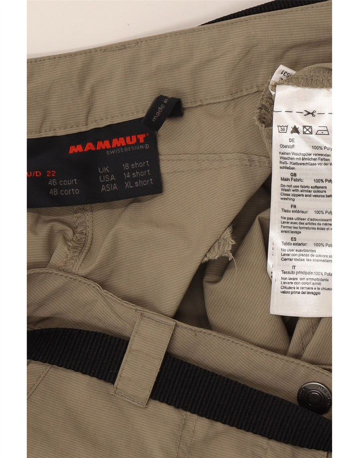 MAMMUT Dame Kort Lige Cargo Bukser UK 18 XL W36 L31 Khaki
