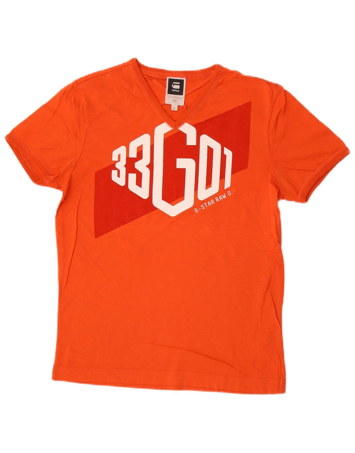 G-Star Herre grafisk T-shirt Top Medium Orange Bomuld