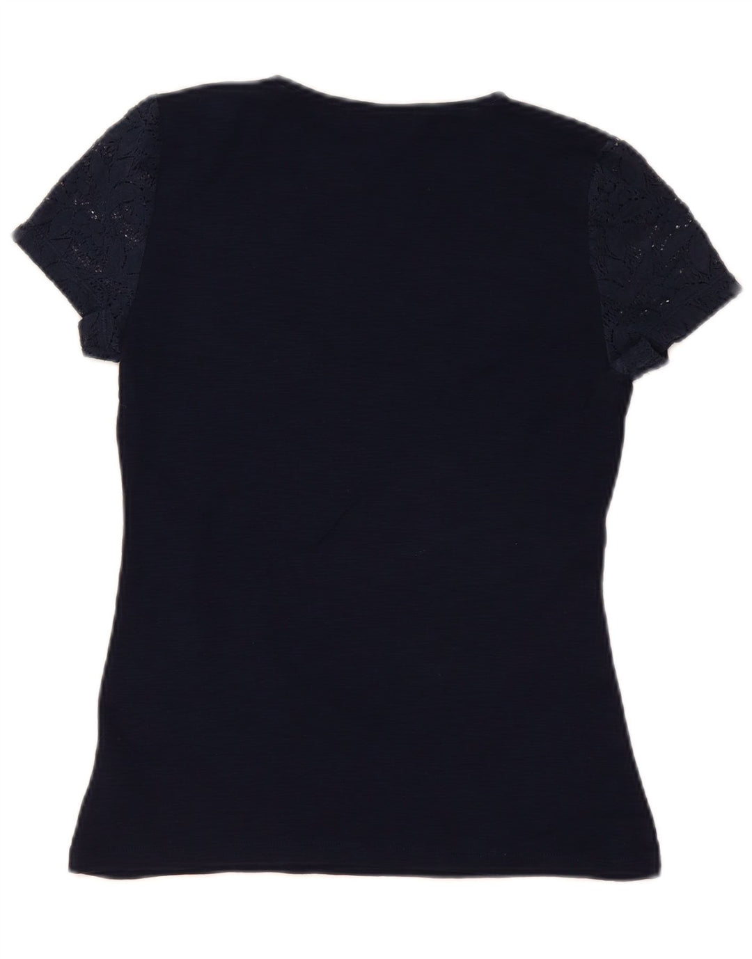 Chaps Dame Bluse Top UK 10 Small Navy Blue Floral Bomuld