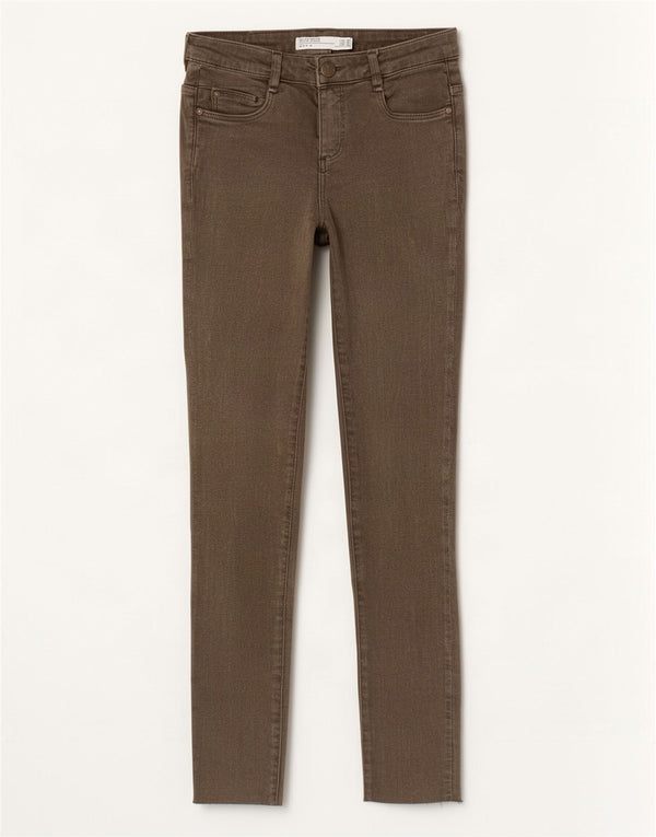 Zara Womens Trafaluc Skinny Jeans EU 36 XS W26 L27 Khaki Cotton