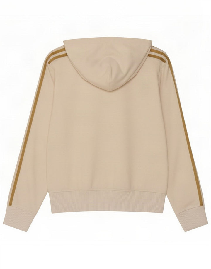 Adidas hættetrøje med lynlås til kvinder UK 14 Medium Hvid Polyester