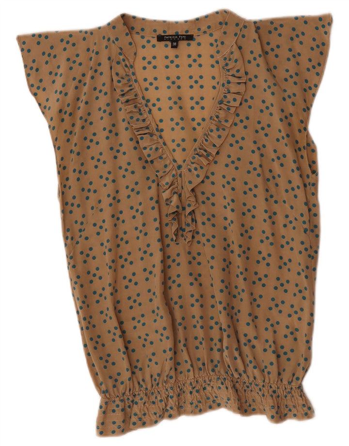 Patrizia Pepe Damebluse Top IT 38 XS Beige Polka Dot
