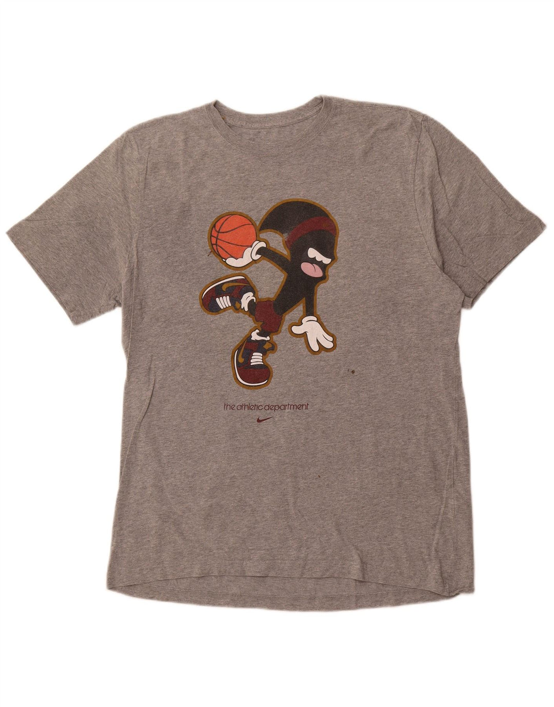 NIKE Grafisk T-shirt-top med standard pasform til mænd XL Grå bomuld