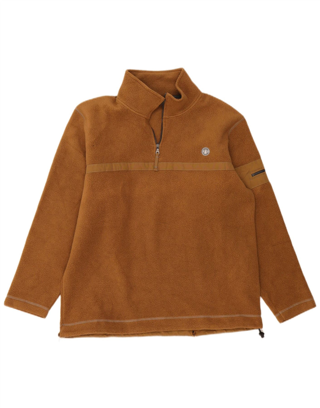 Murphy & Nye herre lynlås hals fleece jumper stor beige polyester