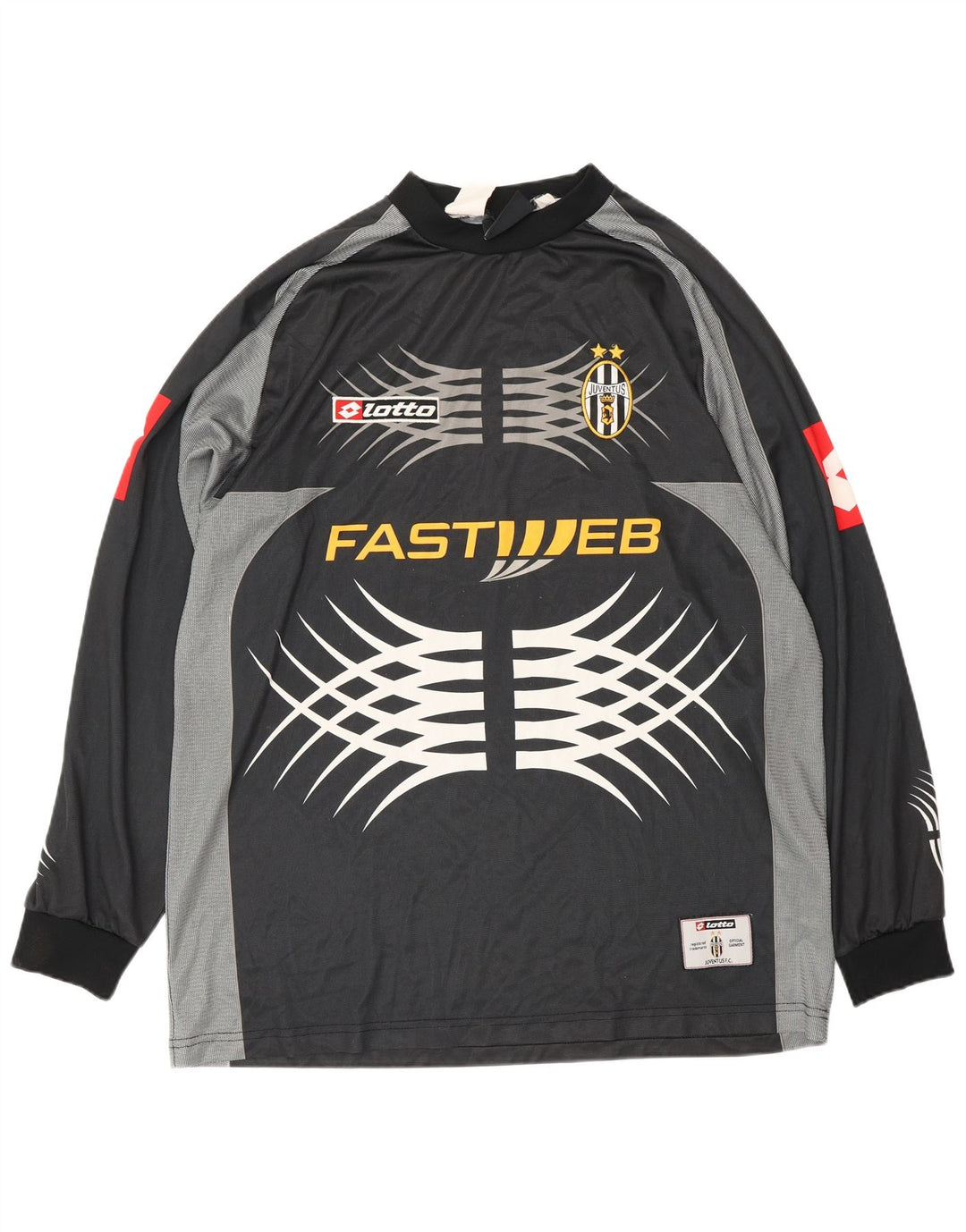 LOTTO Herre Juventus 2001-2002 Hjemmegrafisk trøje Top Large Sort Sports