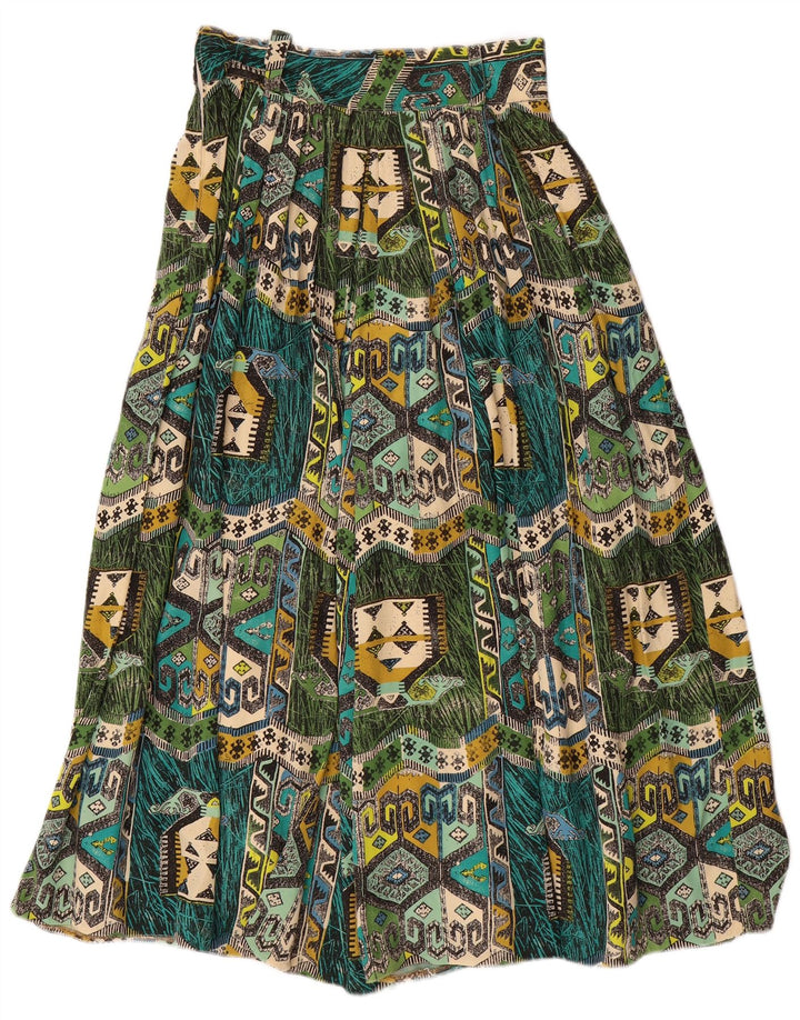 VINTAGE Haremsbukser til kvinder W28 L22 Grøn geometrisk viskose