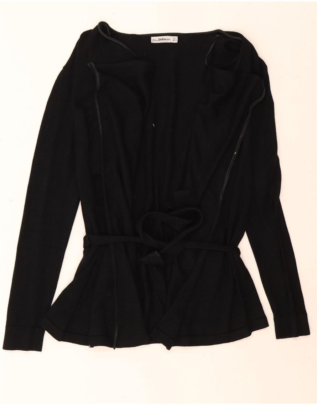 ZARA Womens Long Sleeve Blouse Top UK 10 Small Black Viscose Vintage Zara and Second-Hand Zara from Messina Hembry 