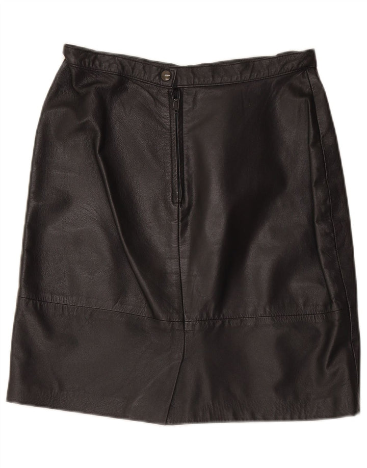 Vintage lædernederdel til kvinder W28 Medium Black