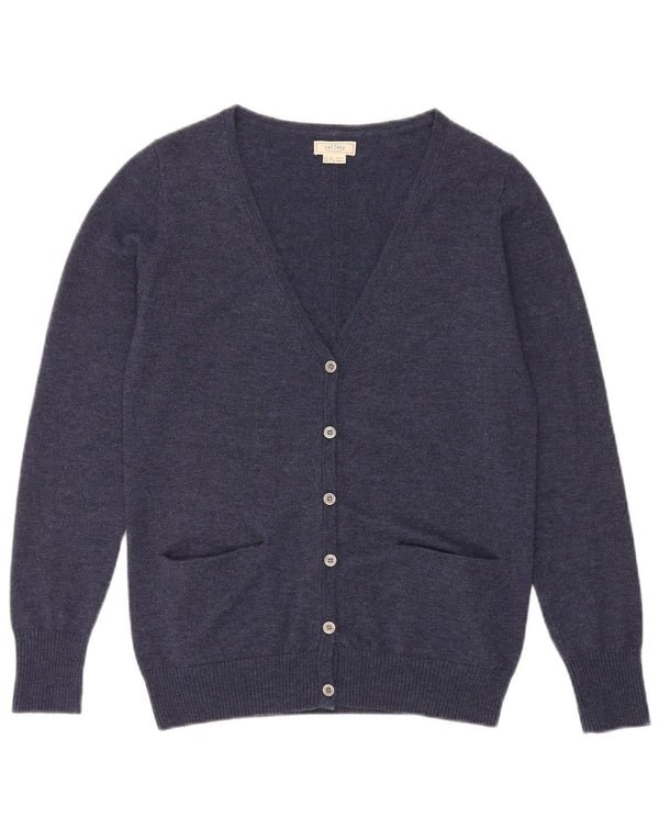 Fat Face Dame Cardigan Sweater UK 10 Small Navy Blue Wool