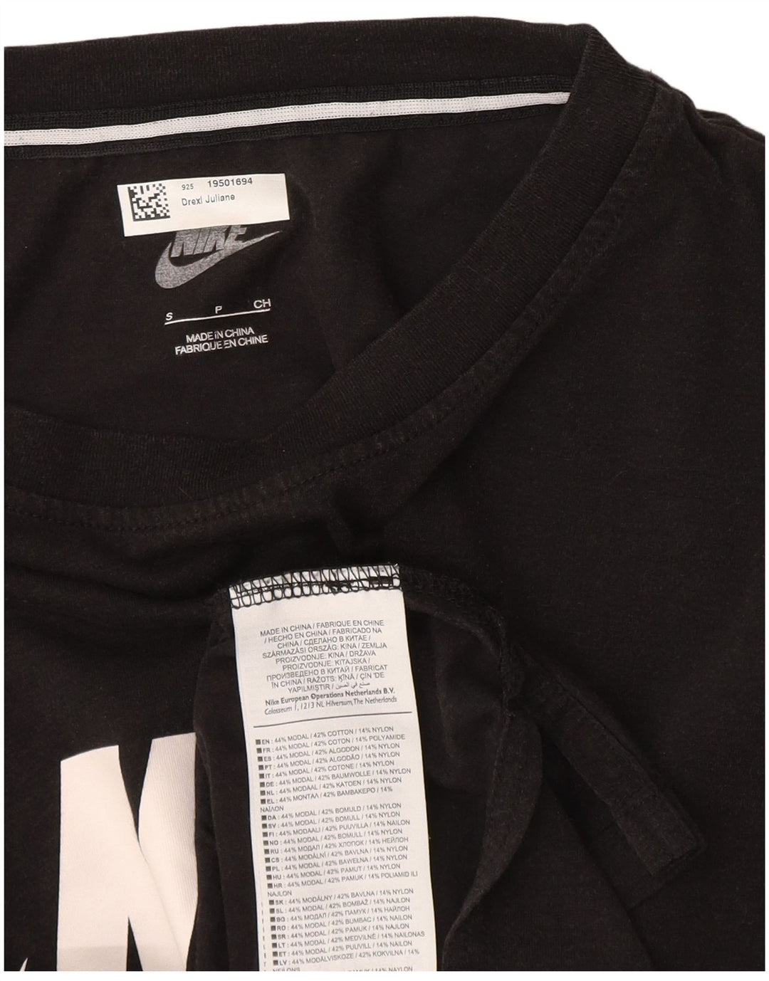 Nike grafisk t-shirt til mænd, lille sort modal