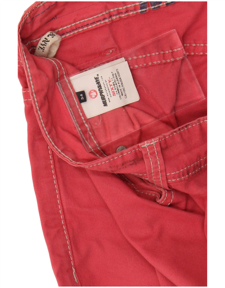 MURPHY & NYE Lige fritidsbukser til mænd W34 L32 rød bomuld