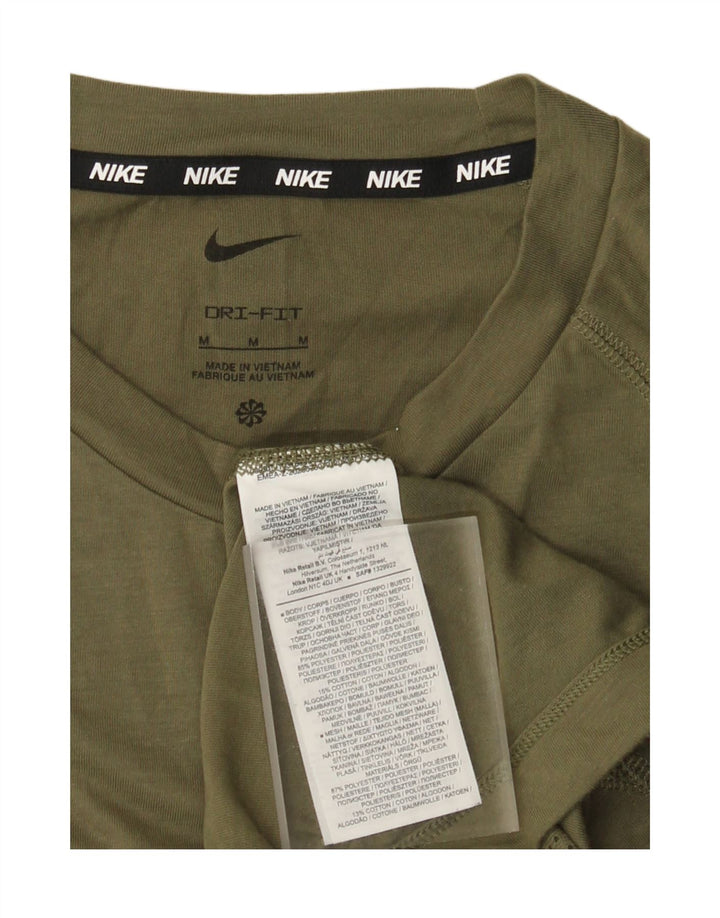 Nike Herre Dri Fit T-shirt Top Medium Khaki Polyester