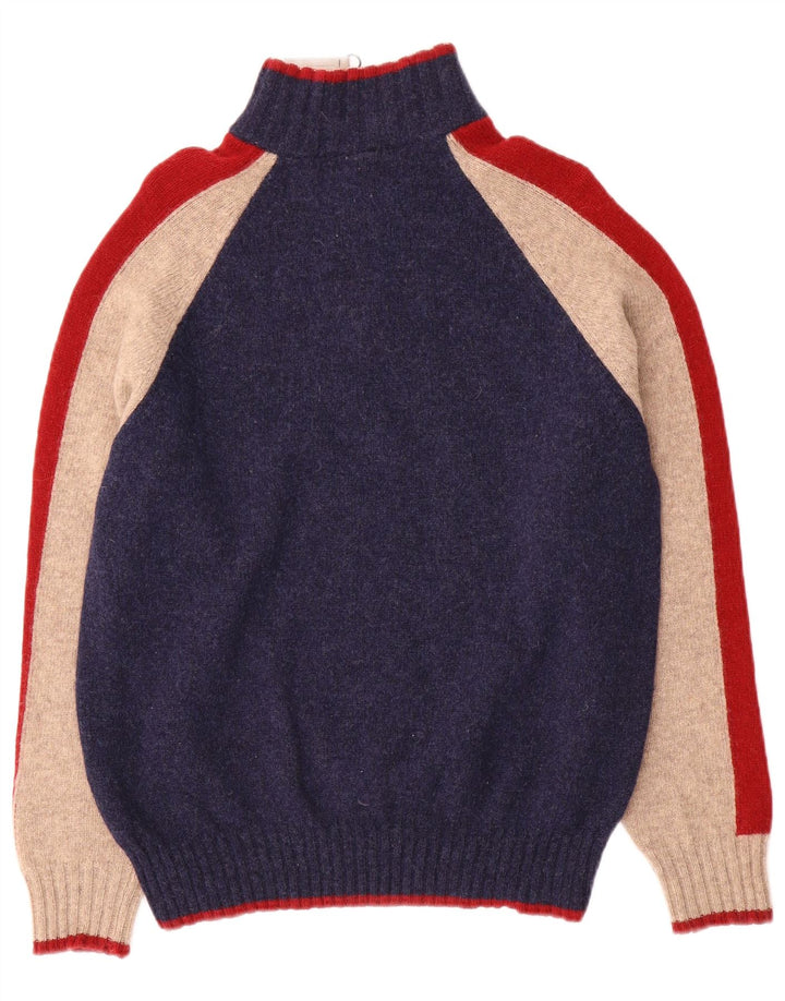 North Sails Herre Zip Neck Jumper Sweater Medium Navy Blue Colourblock Uld