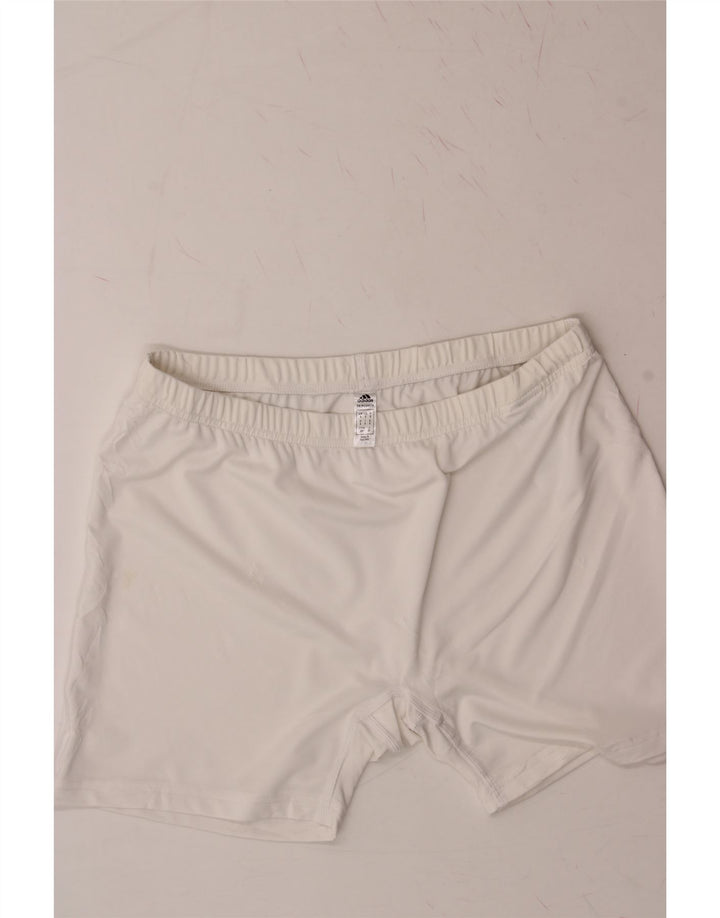 ADIDAS Womens Sport Shorts UK 8 Small  White Polyester Vintage Adidas and Second-Hand Adidas from Messina Hembry 