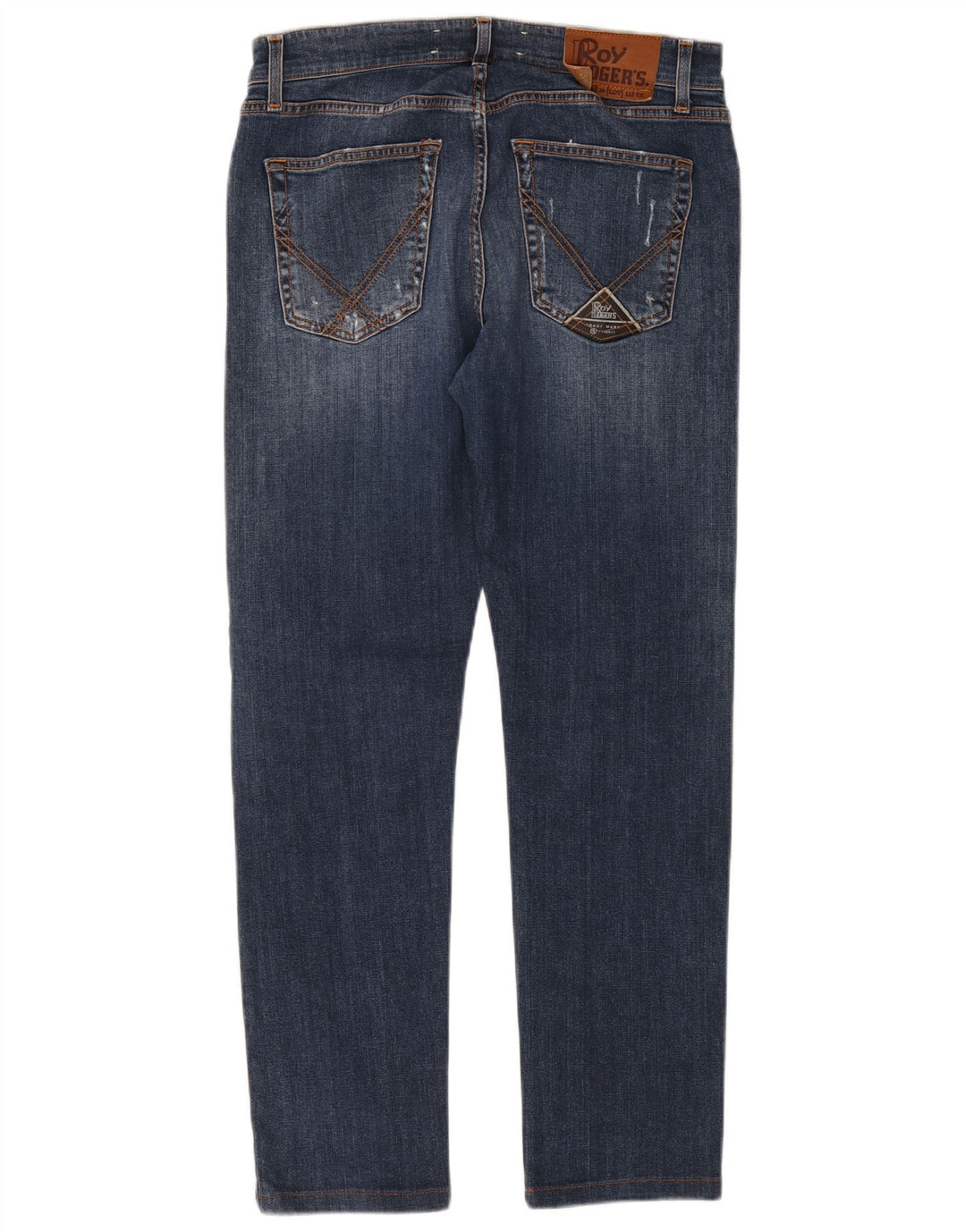 Roy Rogers Herre Distressed Slim Jeans W34 L29 Blå Bomuld