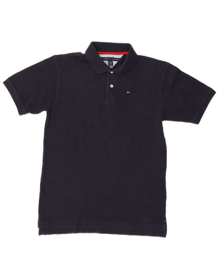 TOMMY HILFIGER drenge poloshirt 15-16 år XL marineblå bomuld