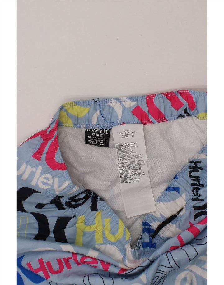 HURLEY Boys Graphic Swimming Shorts 13-14 Years XL Multicoloured Polyester Vintage Hurley and Second-Hand Hurley from Messina Hembry 