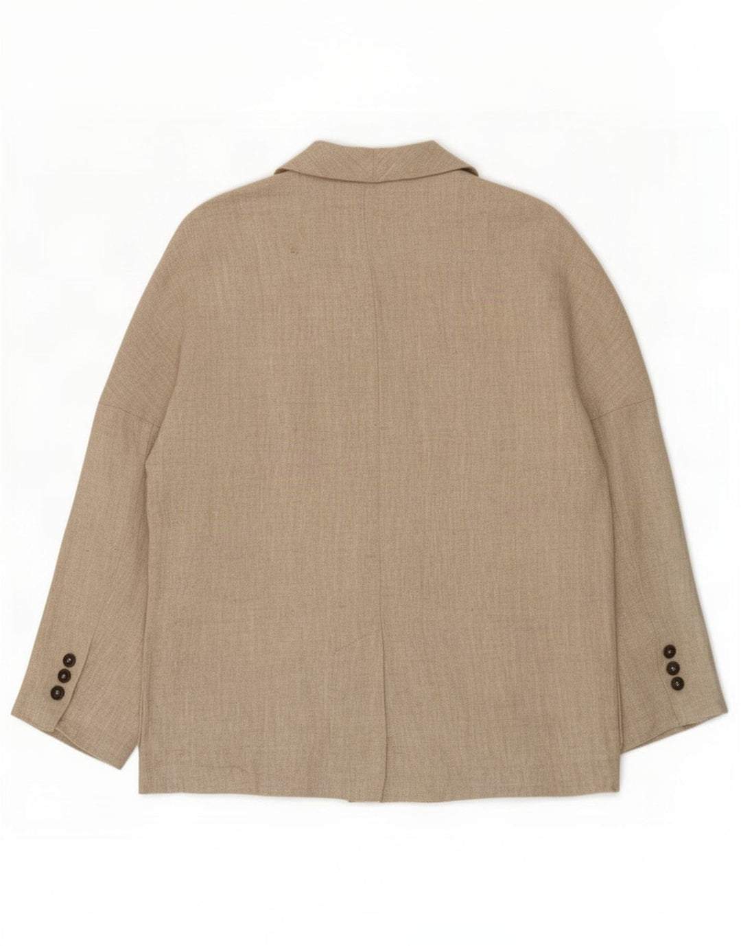 Zara Dame Dobbeltradet Blazer Jacket UK 16 Large Beige Linen