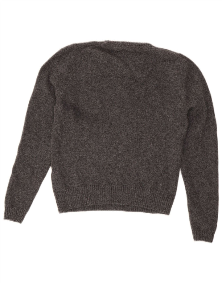 Zara sweater med rund hals til kvinder UK 12 Medium Grey Flecked Wool