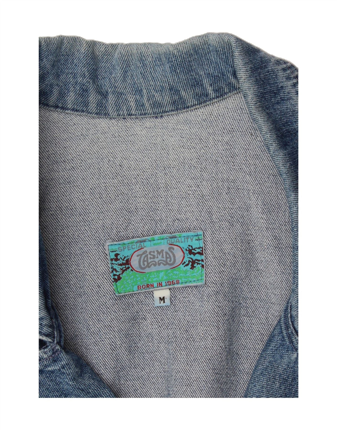 VINTAGE Womens Oversized Crop Denim Jacket UK 14 Medium Blue Vintage Vintage and Second-Hand Vintage from Messina Hembry 