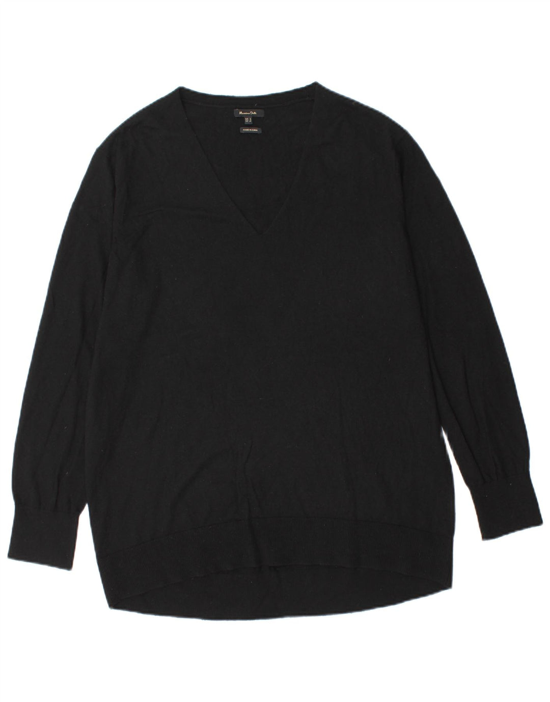 Massimo Dutti Herre V-hals sweater lille sort