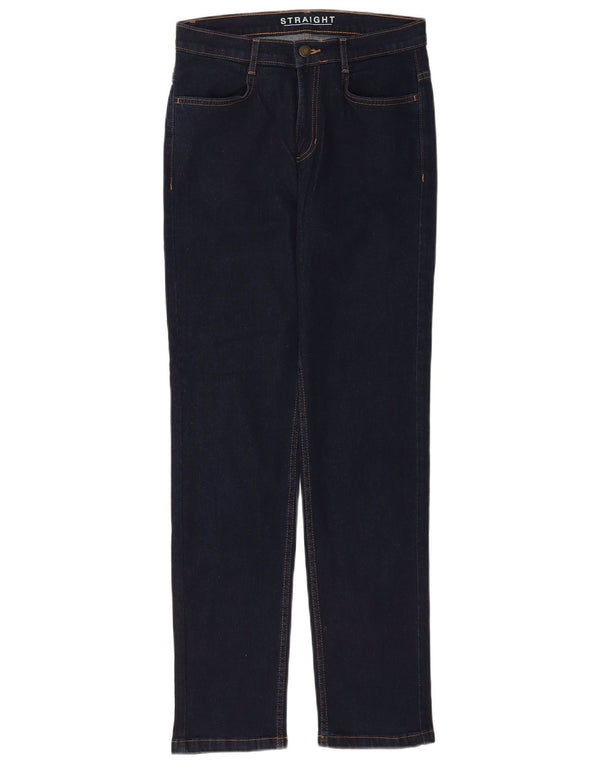 Marks & Spencer Dame Straight Jeans UK 10 Small W28 L30 Navy Blue Bomuld