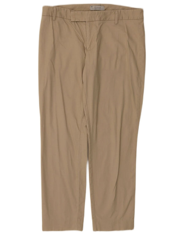 Gap Dame Slim Cropped Trousers UK 10 Small W30 L25 Beige Bomuld