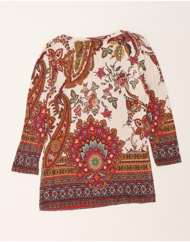 Desigual Dame Top 3/4 ærmer UK 10 Small Multicolor Paisley Viscose