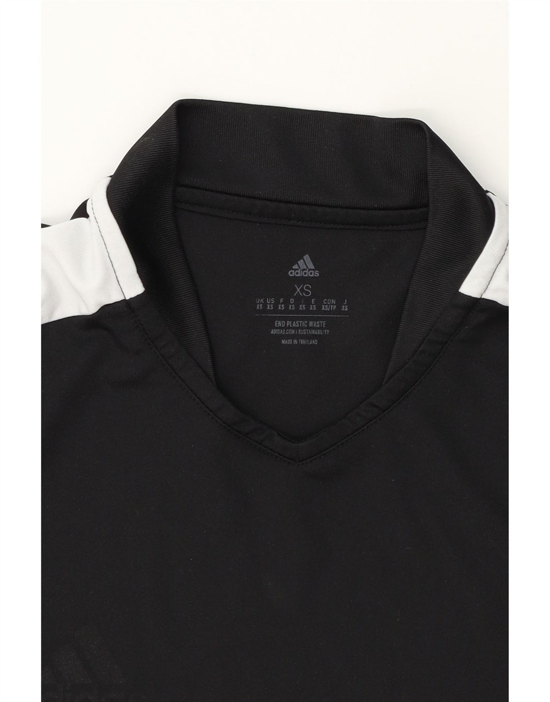 ADIDAS Mens T-Shirt Top XS Black Colourblock Polyester Vintage Adidas and Second-Hand Adidas from Messina Hembry 