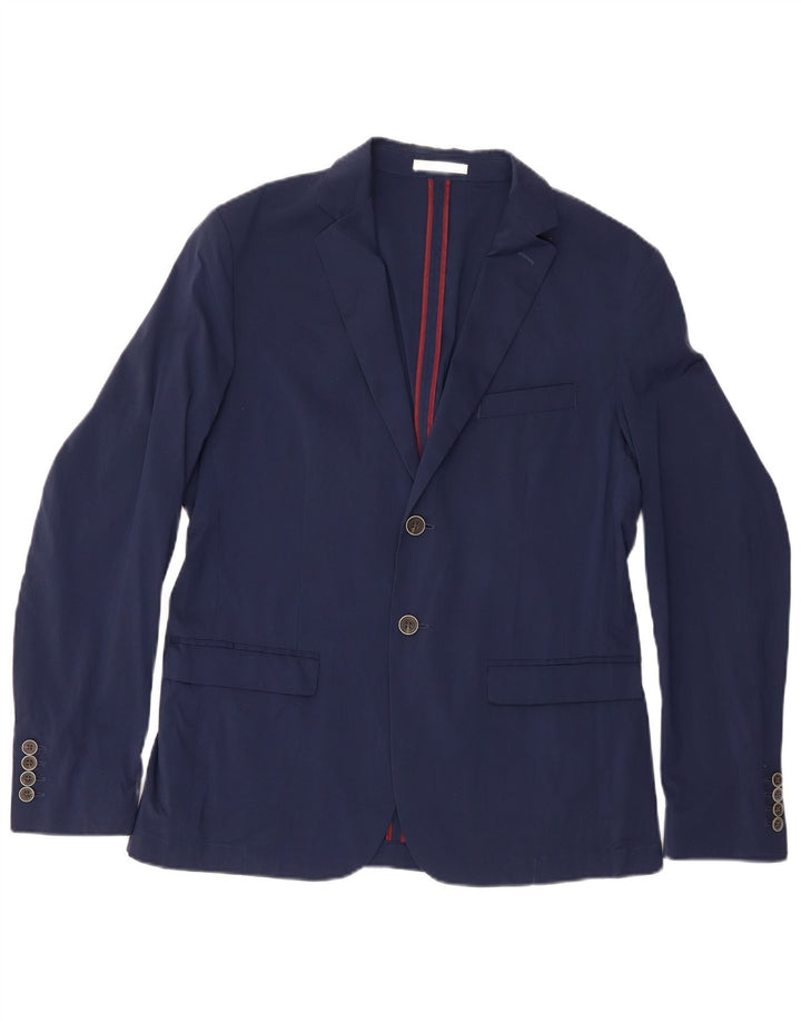 Zara Herre 2-knaps blazerjakke EU 54 XL Marineblå Bomuld