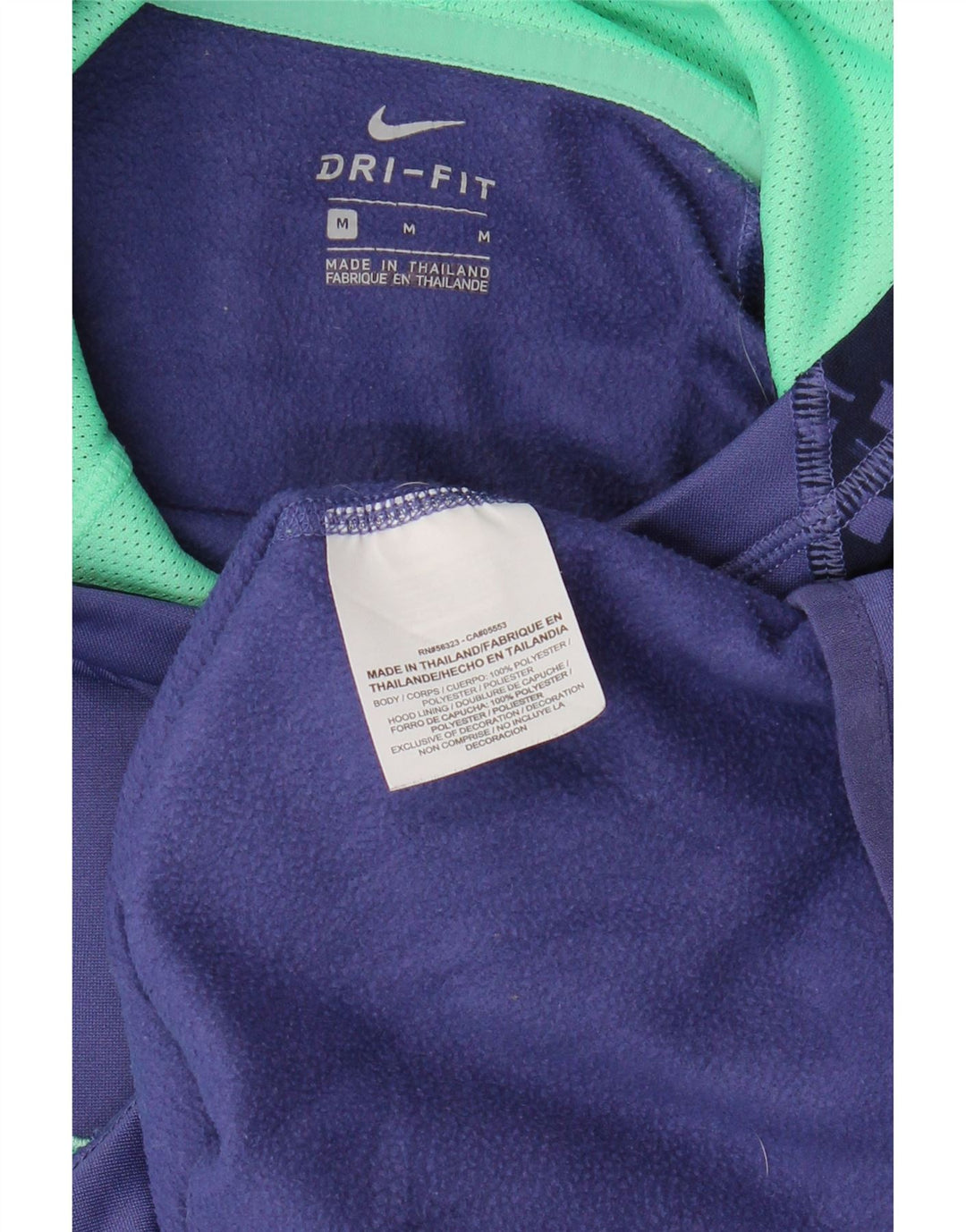 NIKE Dri Fit grafisk hættetrøjetrøje til kvinder UK 14 Medium Lilla Geometrisk