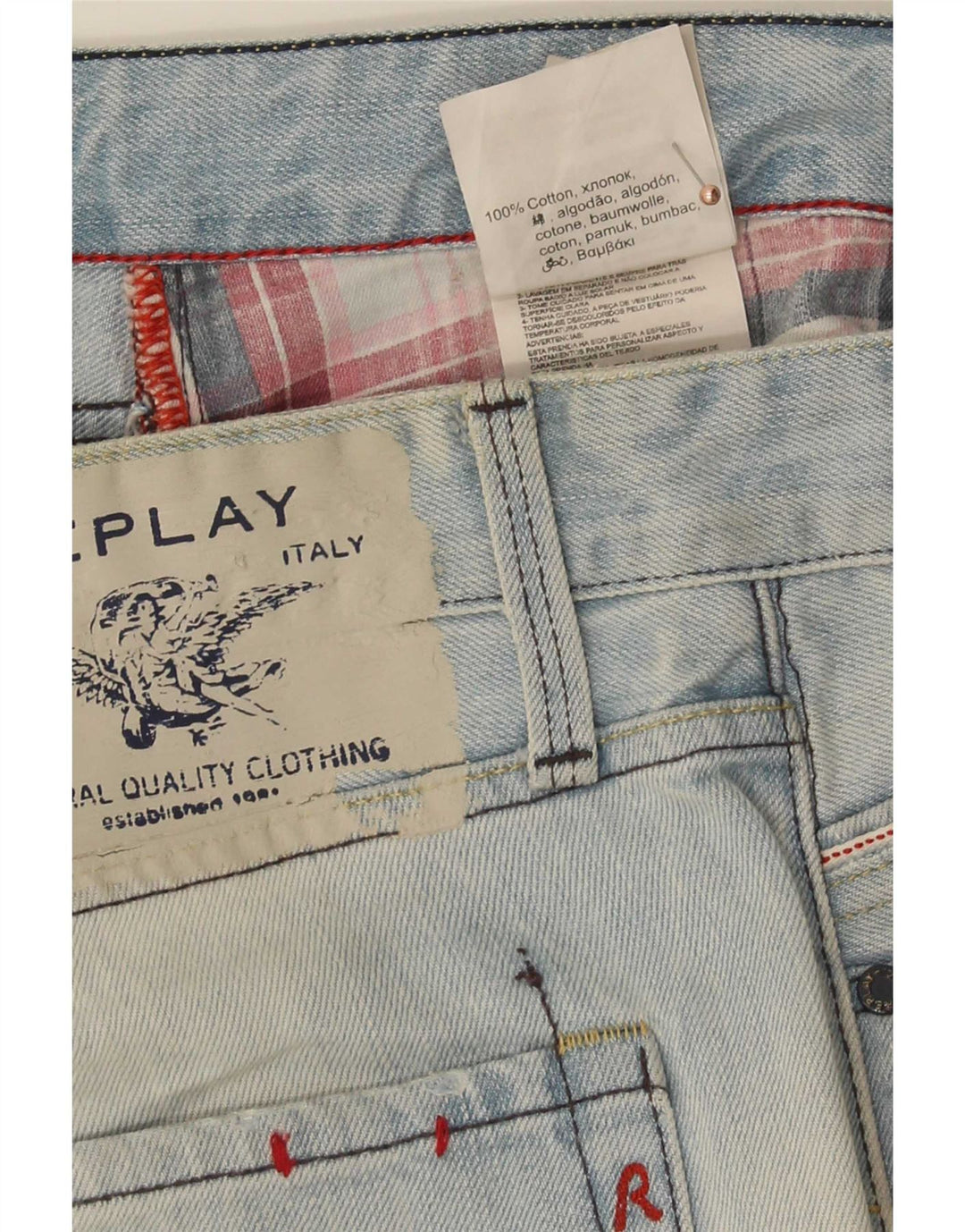 Replay Herre Straight Jeans W36 L34 Blå Bomuld