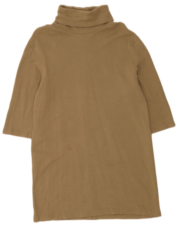 Zara Womens 3/4 Sleeve Jumper Dress UK 14 Medium Beige
