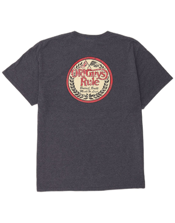 Old Guys Rule Herre grafisk T-shirt top XL marineblå bomuld