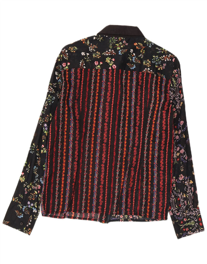Desigual Womens Shirt UK 14 Medium Multicolored Floral