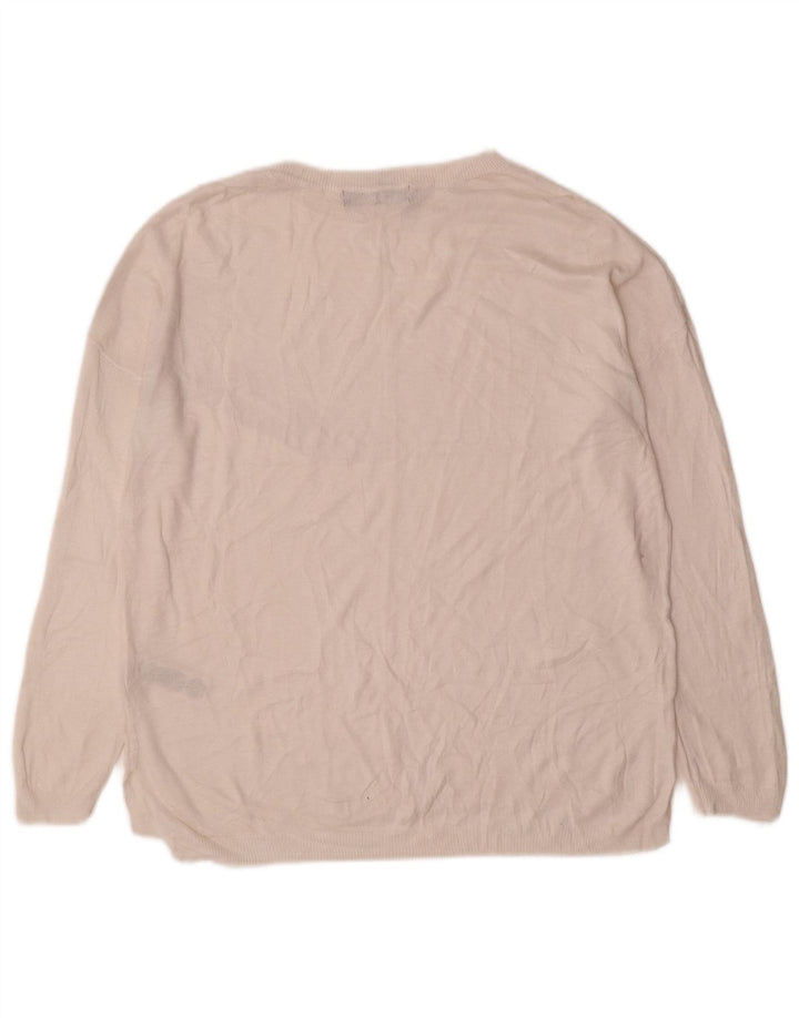 Marks & Spencer Dame Boat Neck Jumper Sweater UK 14 Medium Off White
