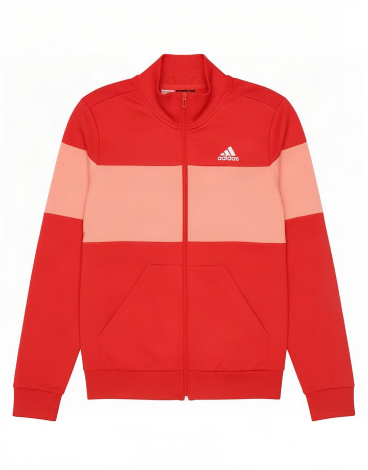Adidas Pige Træningsdragt Topjakke 13-14 År Rød Colourblock Polyester