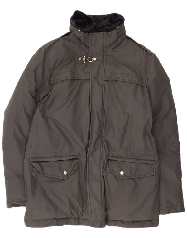 Rifle Herre Parka Jacket UK 40 Stor Grå Bomuld