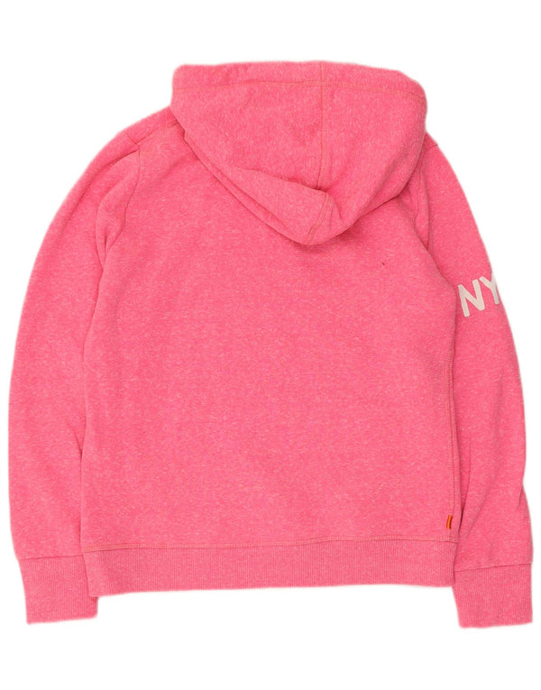 Superdry grafisk hættetrøje til kvinder UK 14 Medium Pink Polyester