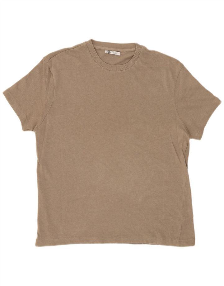 Zara Herre T-Shirt Top Medium Grå