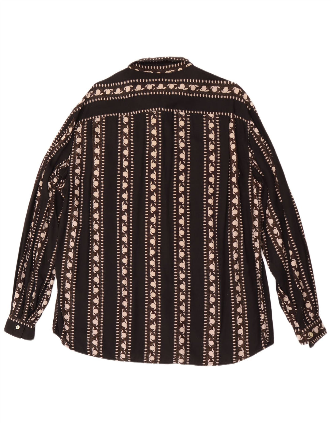 Vintage herreskjorte XL sort blomstret