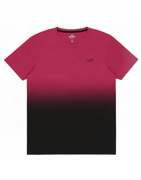 Hollister Herre T-shirt Top Medium Pink Colourblock Bomuld