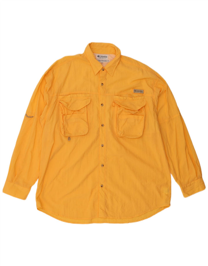 Columbia herreskjorte XL gul nylon