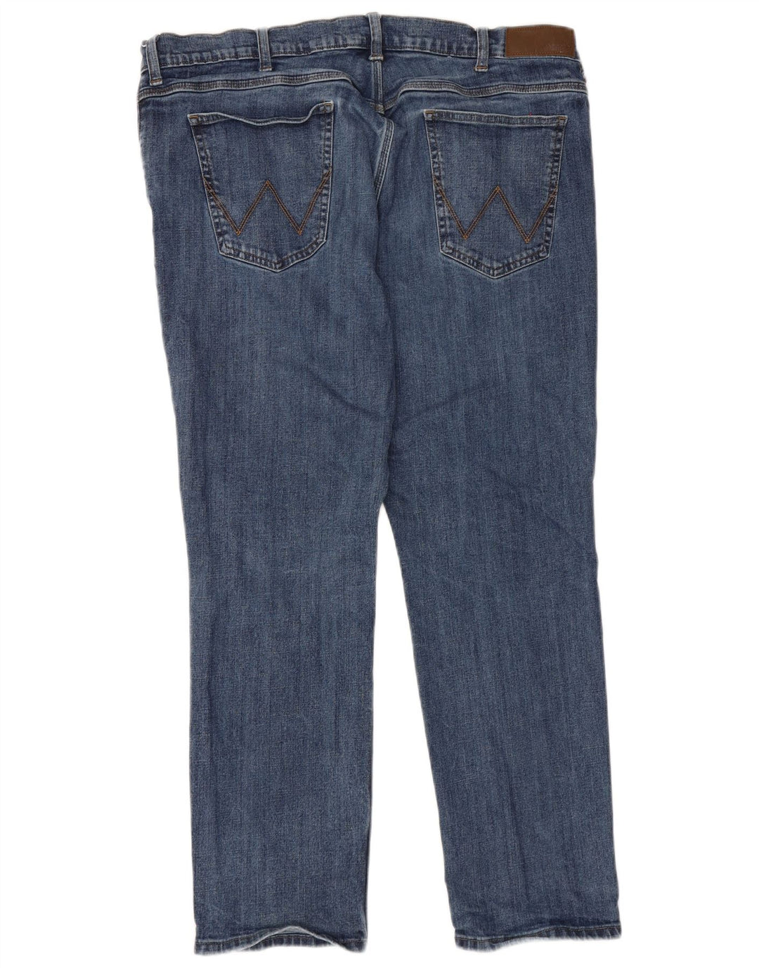 Wrangler Herre Regular Fit Straight Jeans W42 L30 Blå Bomuld