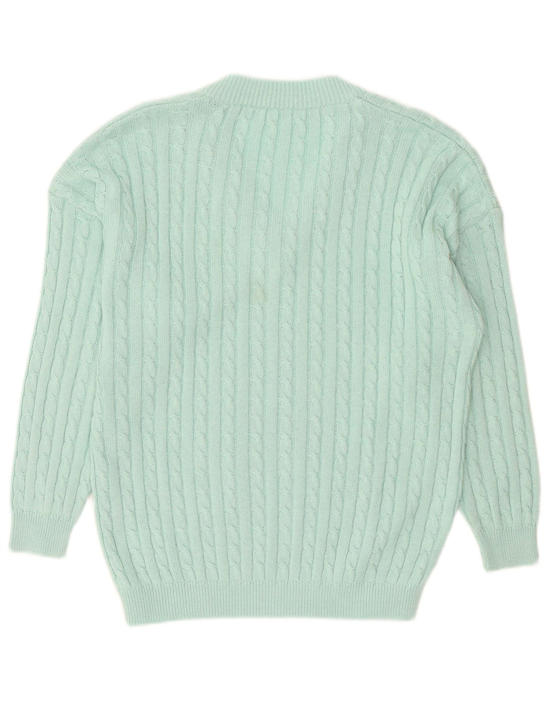 Vintage herre V-hals sweater stor turkis