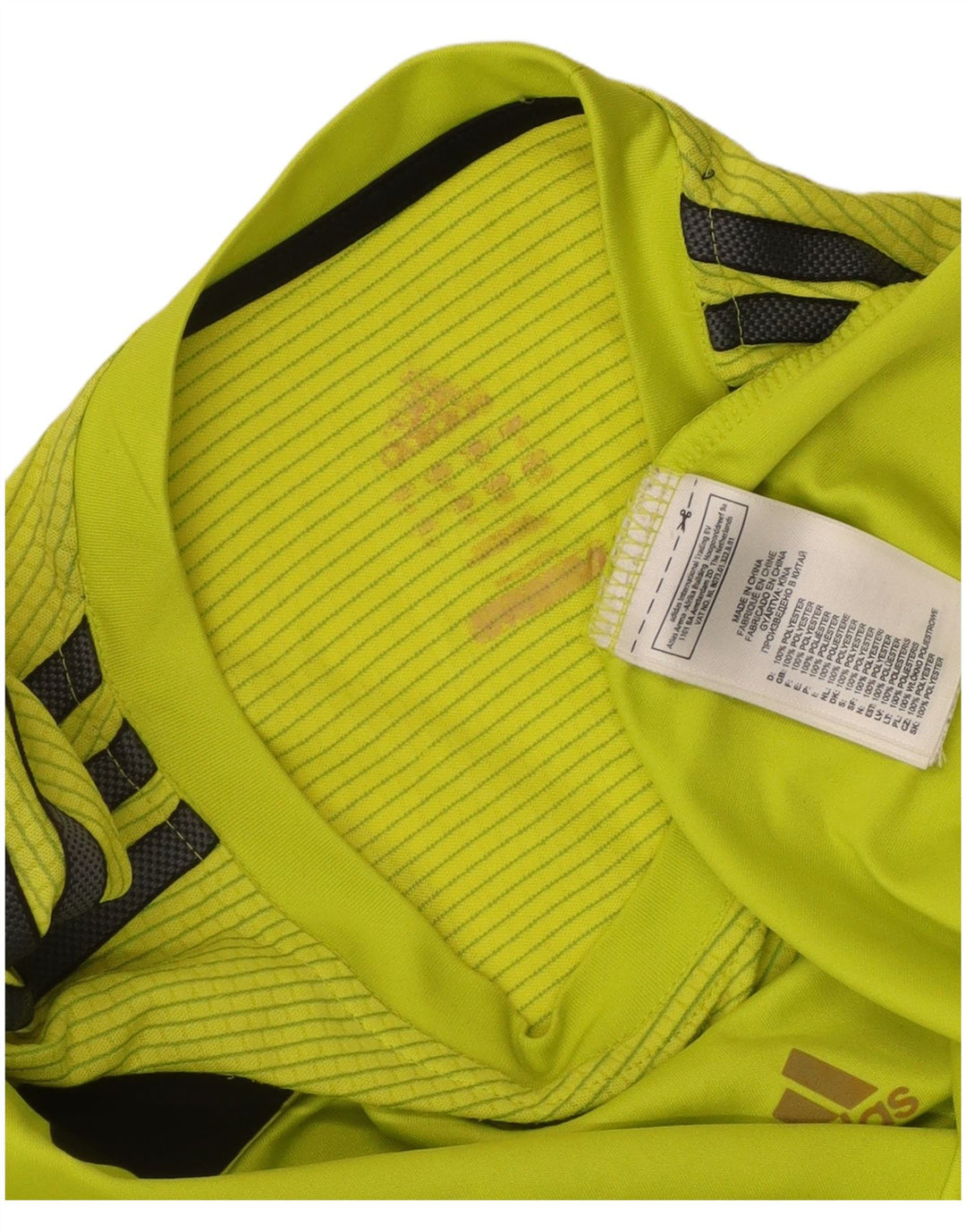 Adidas Herre Climacool T-Shirt Top Stor Gul Colourblock Polyester