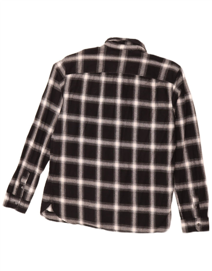 All Saints Herre Flanelskjorte Stor sort ternet bomuld