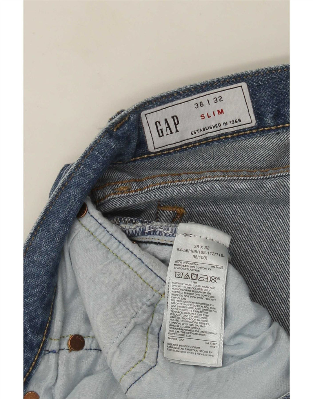 Gap Dame Slim Jeans W38 L32 Blå Bomuld