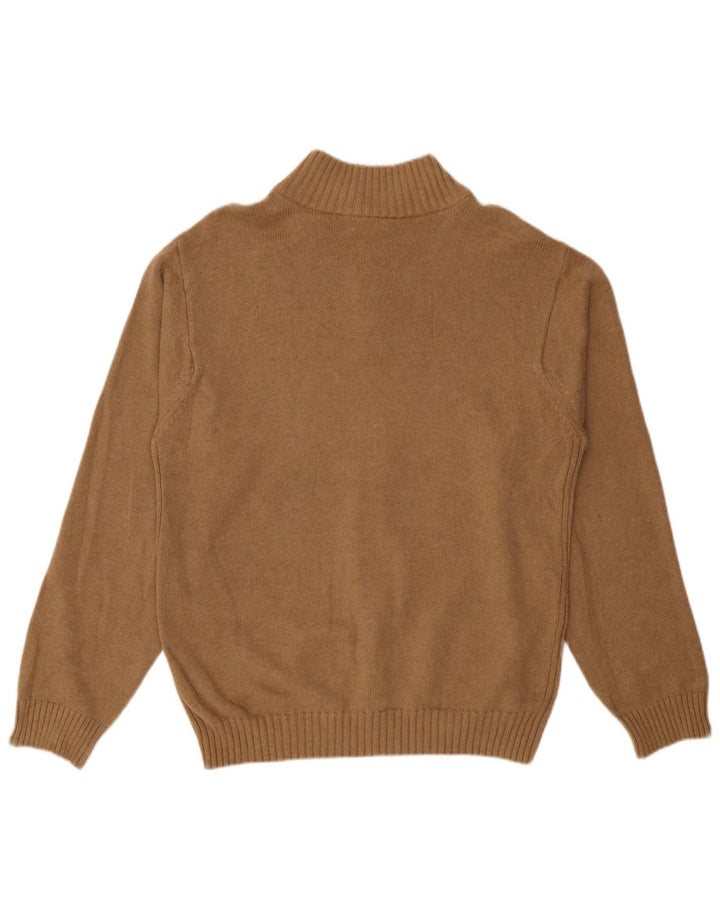 Izod Herre Zip Neck Jumper Sweater XL Beige Bomuld